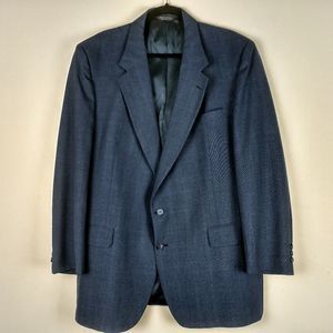 Vintage Cartier Jack Lang Men's Blue Charcoal Suit Jacket